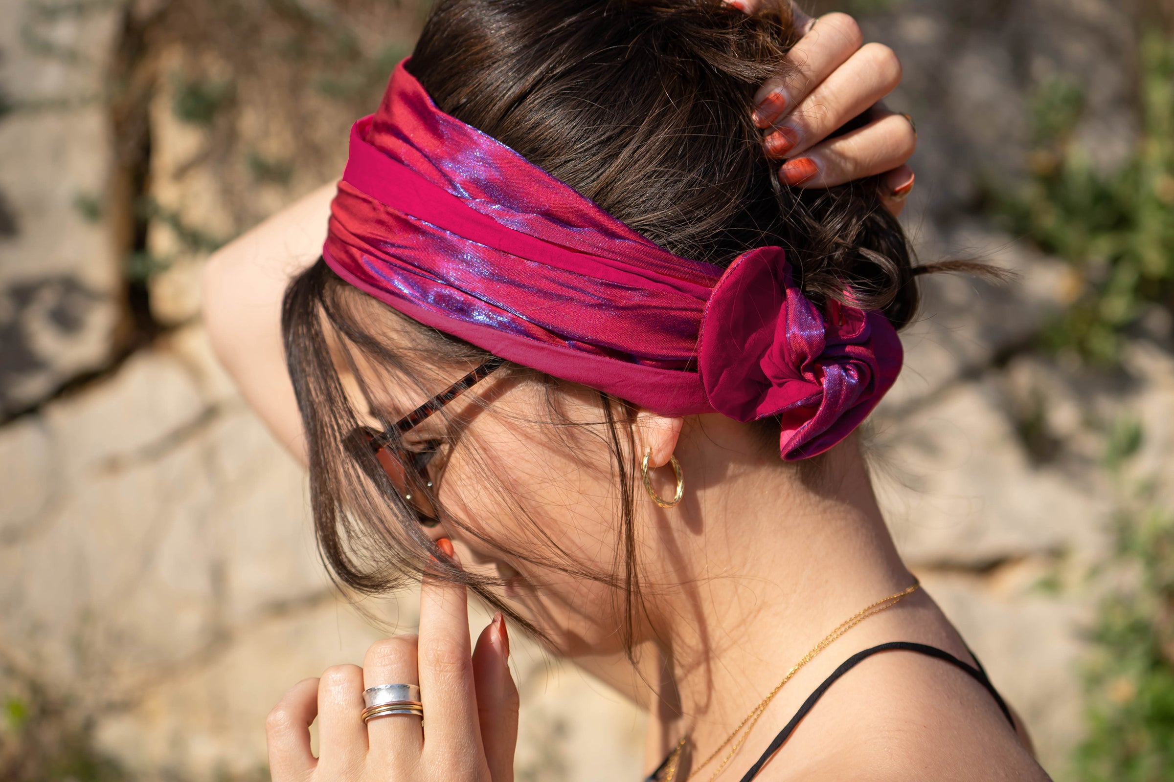 Colours & Beauty – Serre-tête Bombé Cheveux Femmes en Microfibre Fuchsia  Fluo | Bandeaux De Cheveux Made In Italy| Bandeau Matelassé| Serre-tête