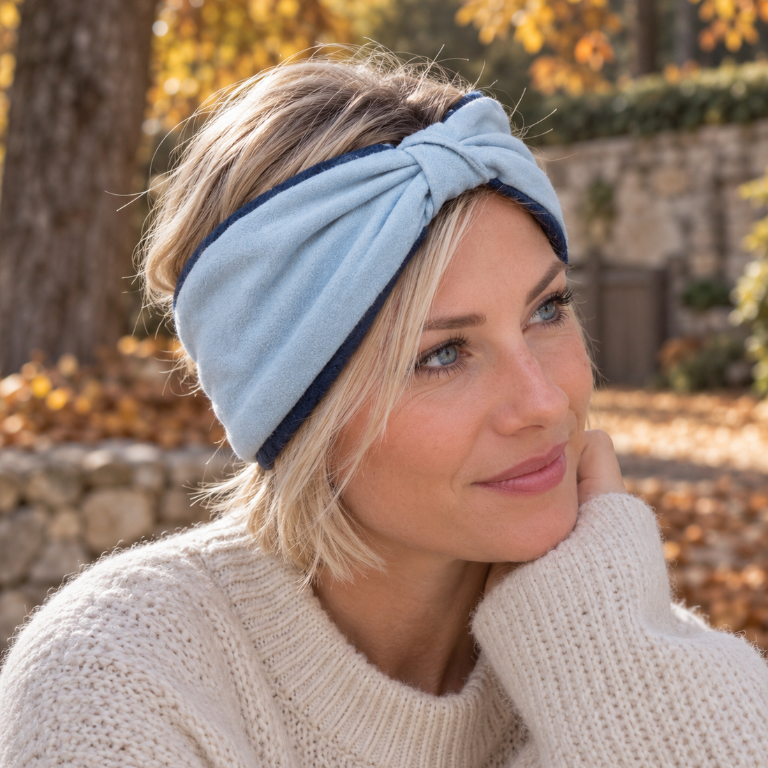 Bandeau polaire bleu ciel et polaire bleu marine