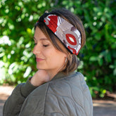 bandeau en polaire noir et rouge