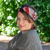 bandeau en polaire noir et rouge