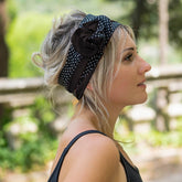 bandeau cheveux femme noir et pois 