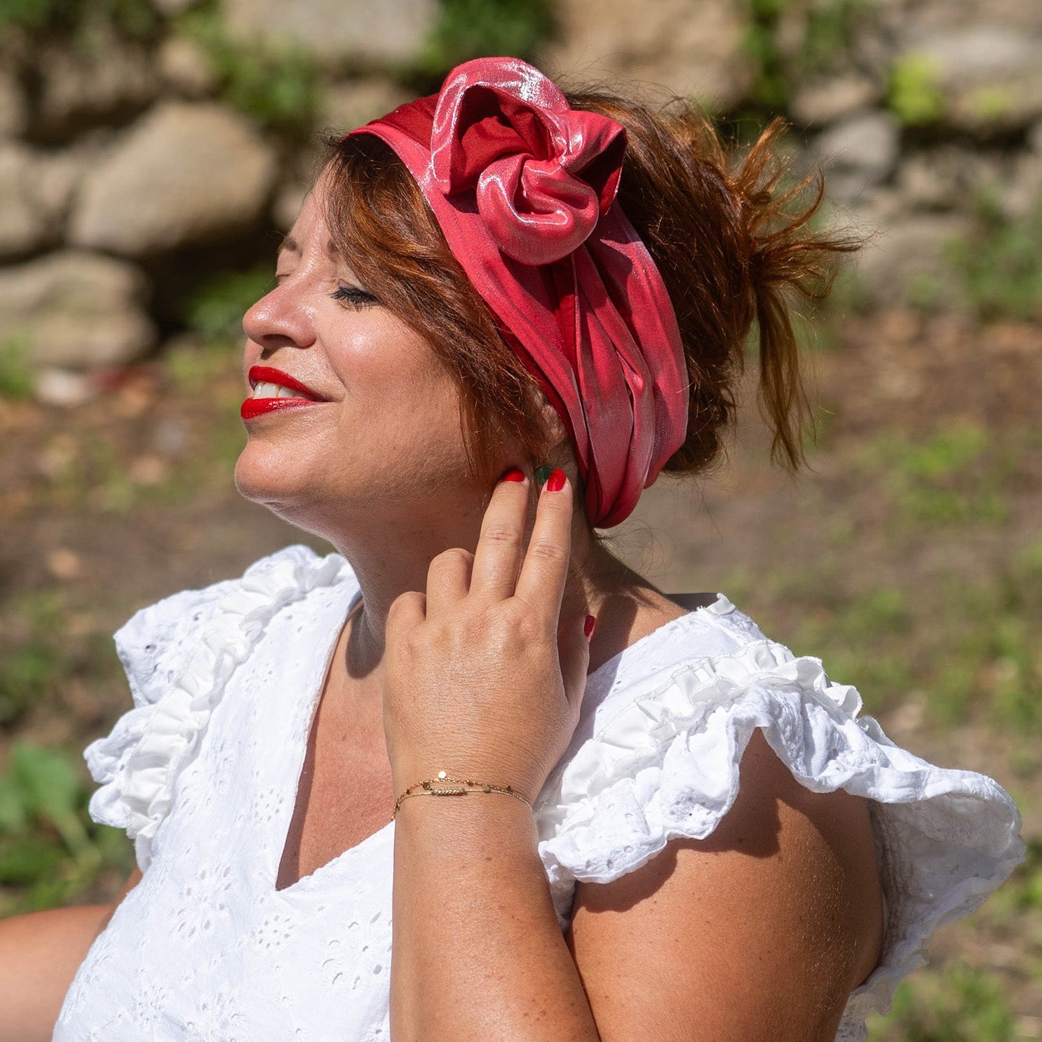 bandeau rose et bordeaux 