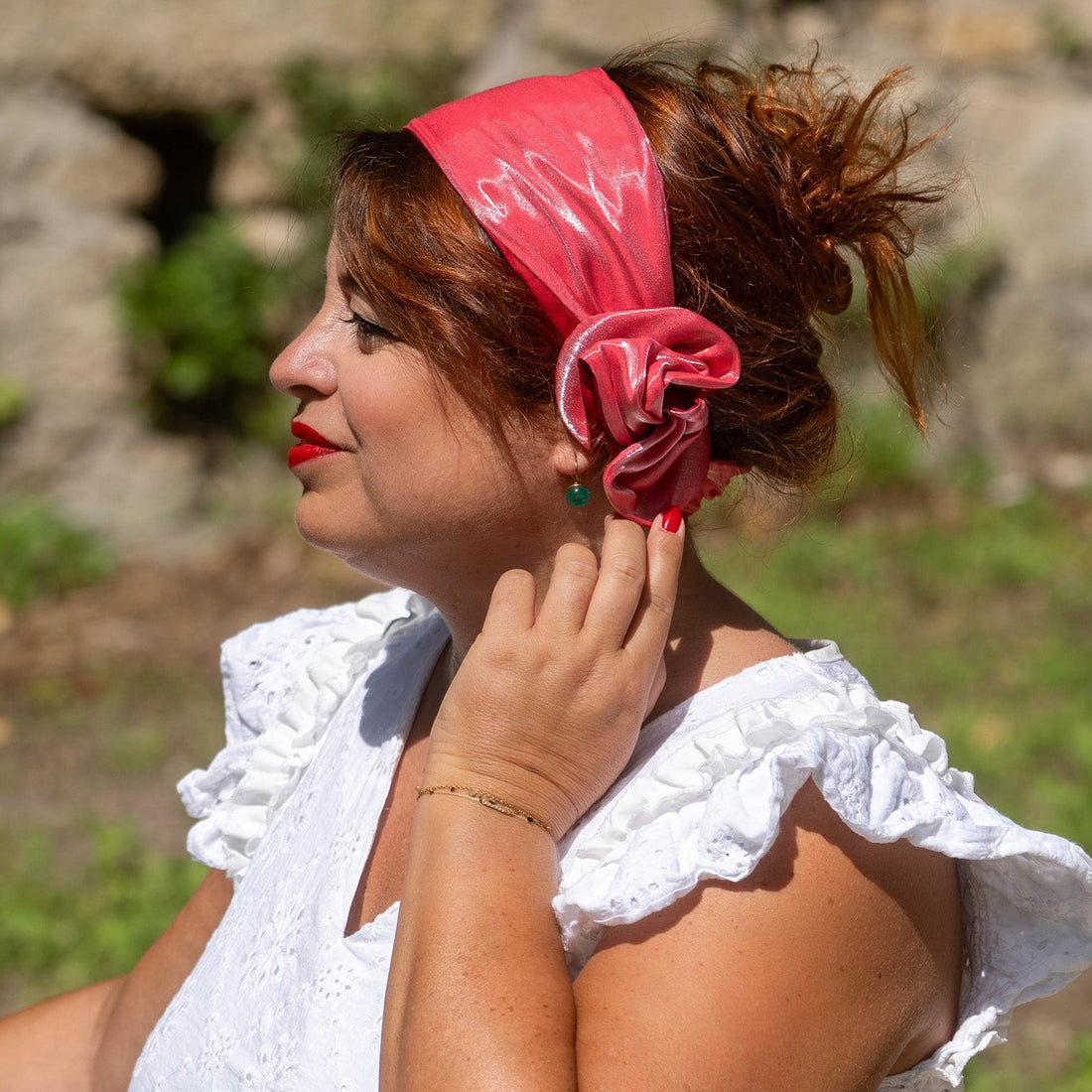 bandeau rose et bordeaux 