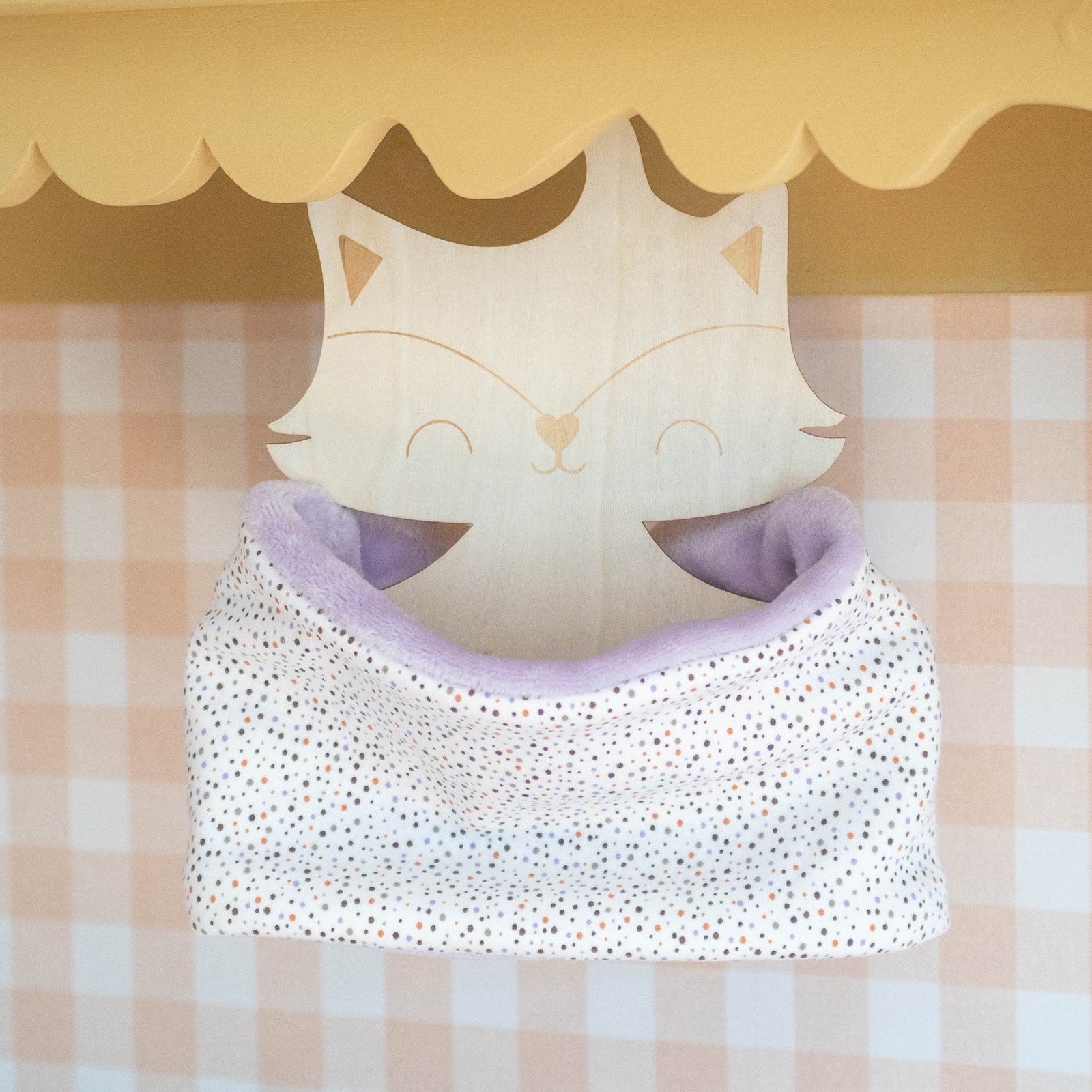 Snood en polaire pour fille violet et blanc