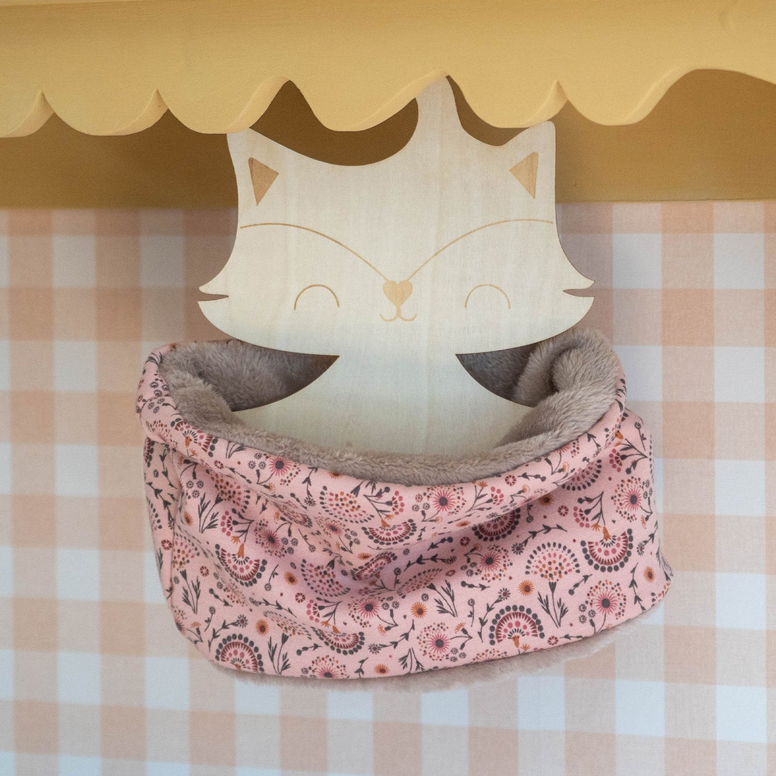 Snood enfant fille polaire beige et sweat rose à motifs girly