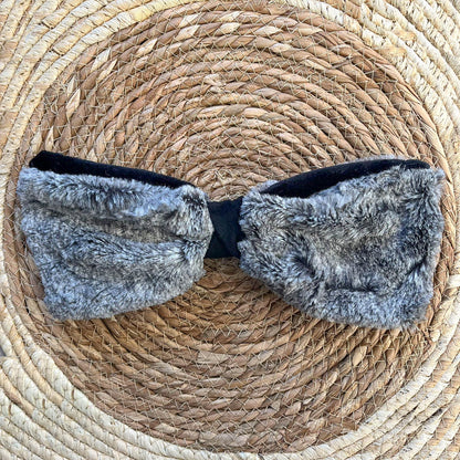 Bandeau fourrure à élastique dolomite
