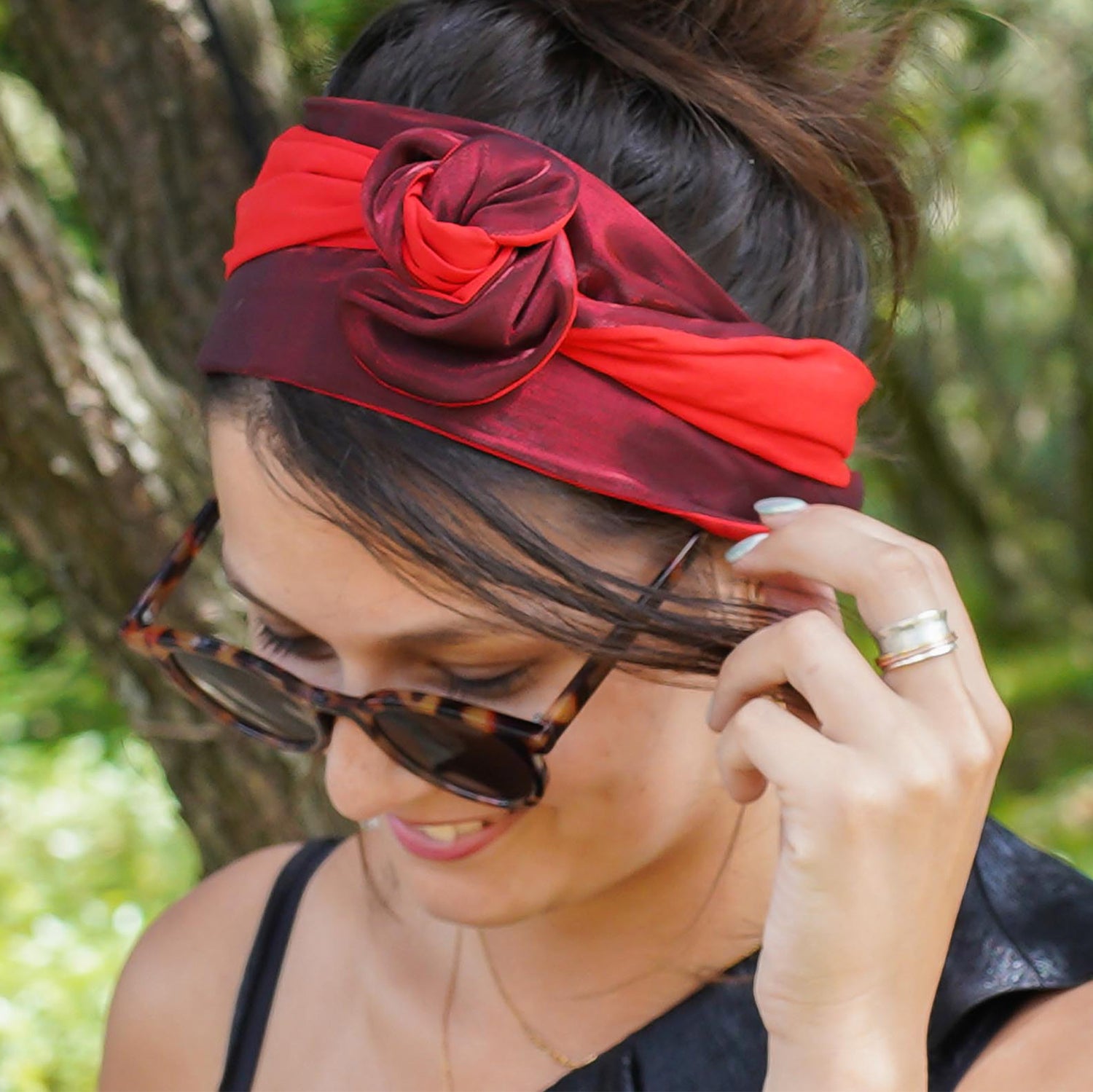 Bandeau Accessoires Coiffure Femme Bandeau Cheveux Femme Bordeaux Et Rouge – Celui D'Evy