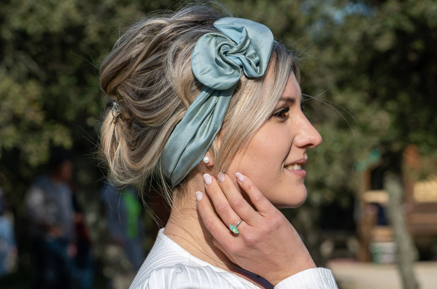 Bandeau cheveux femme bleu pastel – Celui d'Evy